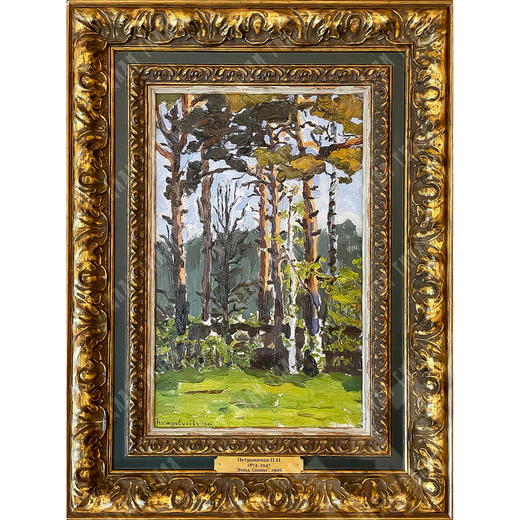 Петровичев Пётр Иванович. Сосновый лес. 1906 г. Холст на картоне, масло