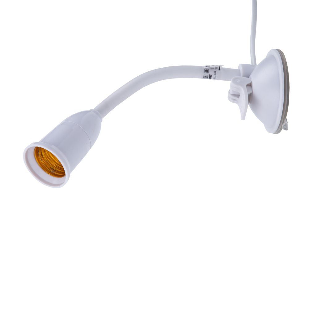 TLI-282 WHITE E27 PLANT POLYBAG Светильник на присоске для фитоламп с выключателем. Цоколь E27. Белый. ТМ ФитоЛето