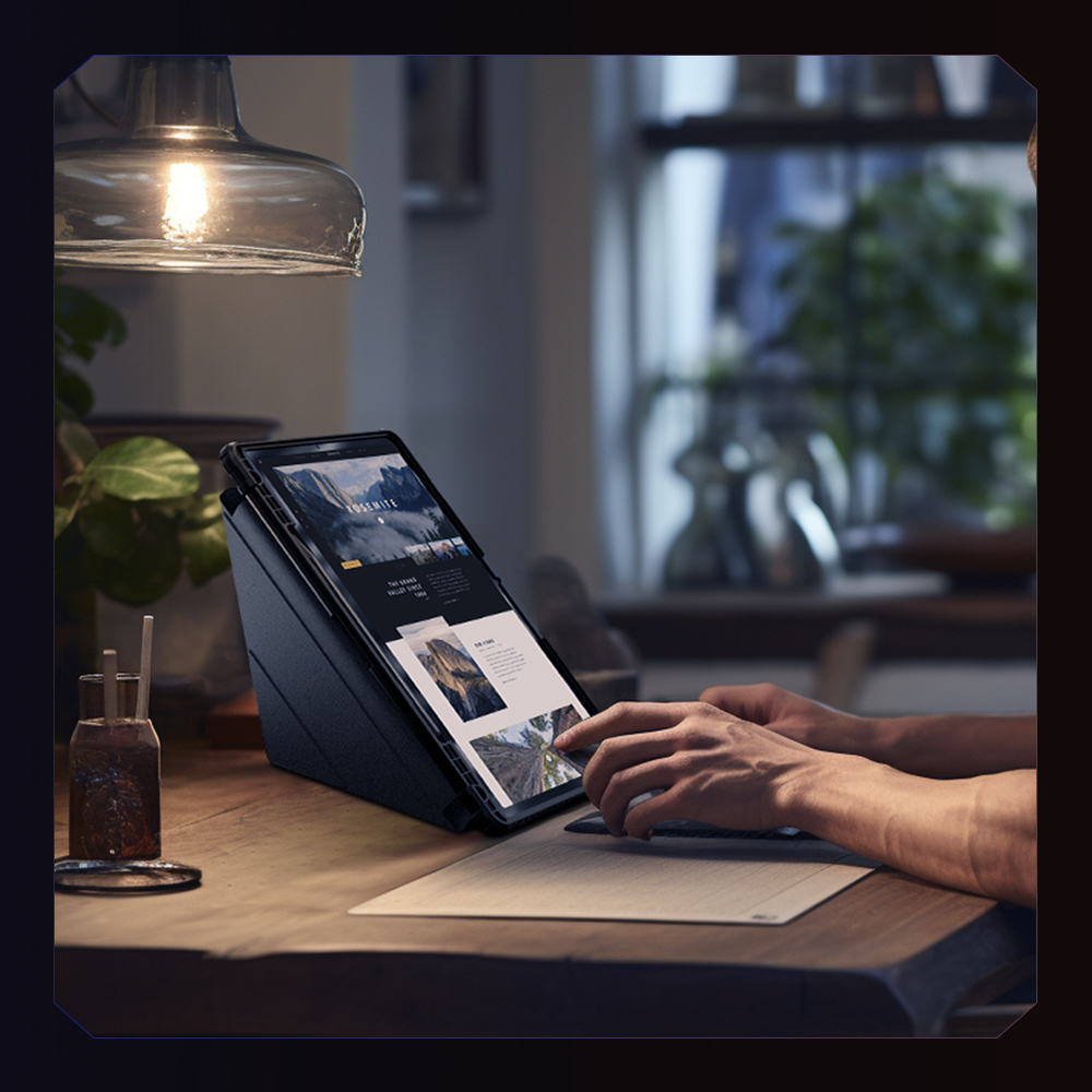 Чехол книжка от Nillkin для планшета Samsung Galaxy Tab S9+ и S10+, серия Bumper Pro Case-Multi Angle Folding Style, многофункциональный складной