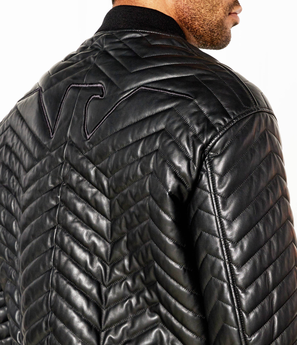 Кожаная куртка бомбер Emporio Armani - черный(EM000116 AF10446)