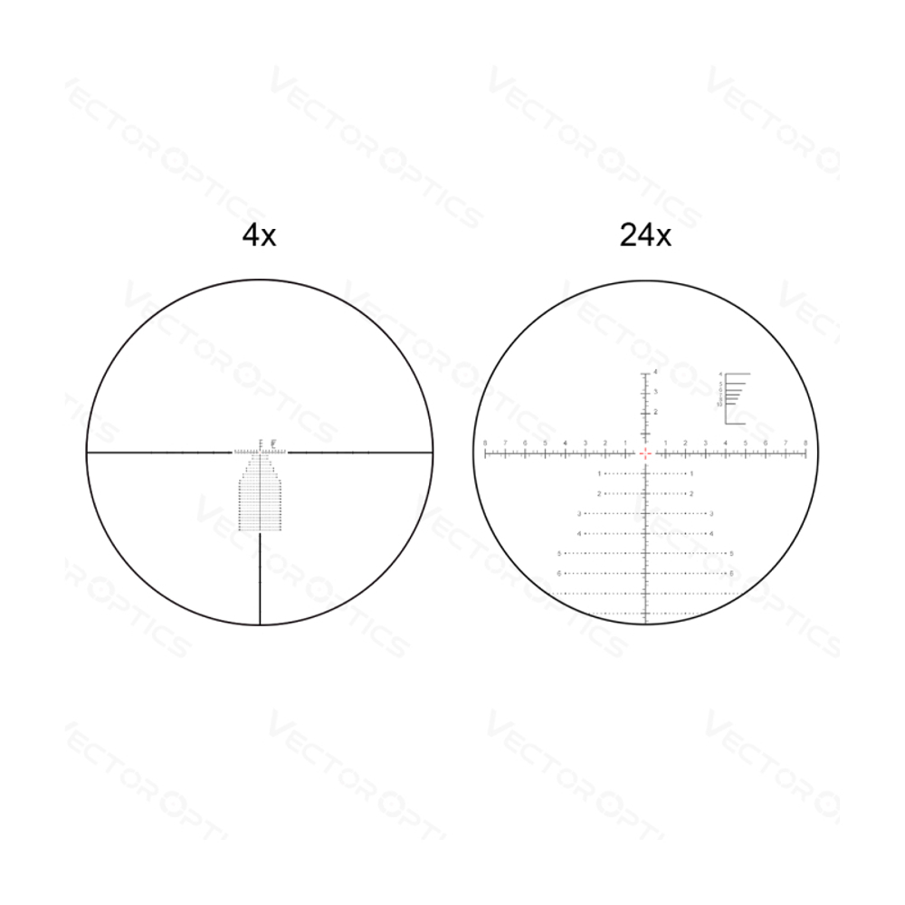 Оптический прицел Vector Optics FFP Continental x6 4-24x56 ( Тигр, СВД, ОП-СКС, ВПО-208 / Сетка VEC-MBR / с подсветкой )