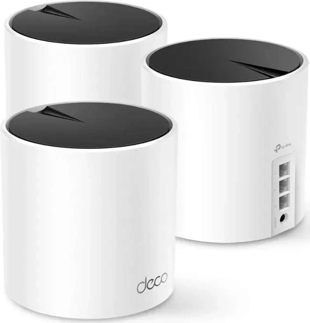 Беспроводной маршрутизатор TP-Link Mesh Deco X55 802.11ax, 3000(574+2400) Мбит/с, 2.4ГГц и 5ГГц, 2xLAN (3-pack)