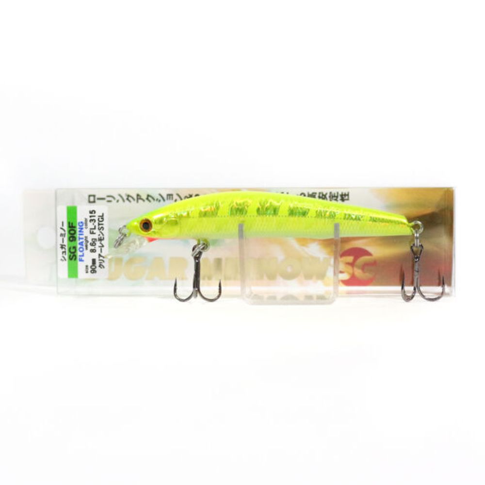 Воблер Bassday Sugar Minnow SG 90F FL-315 Clear Lemon STGL