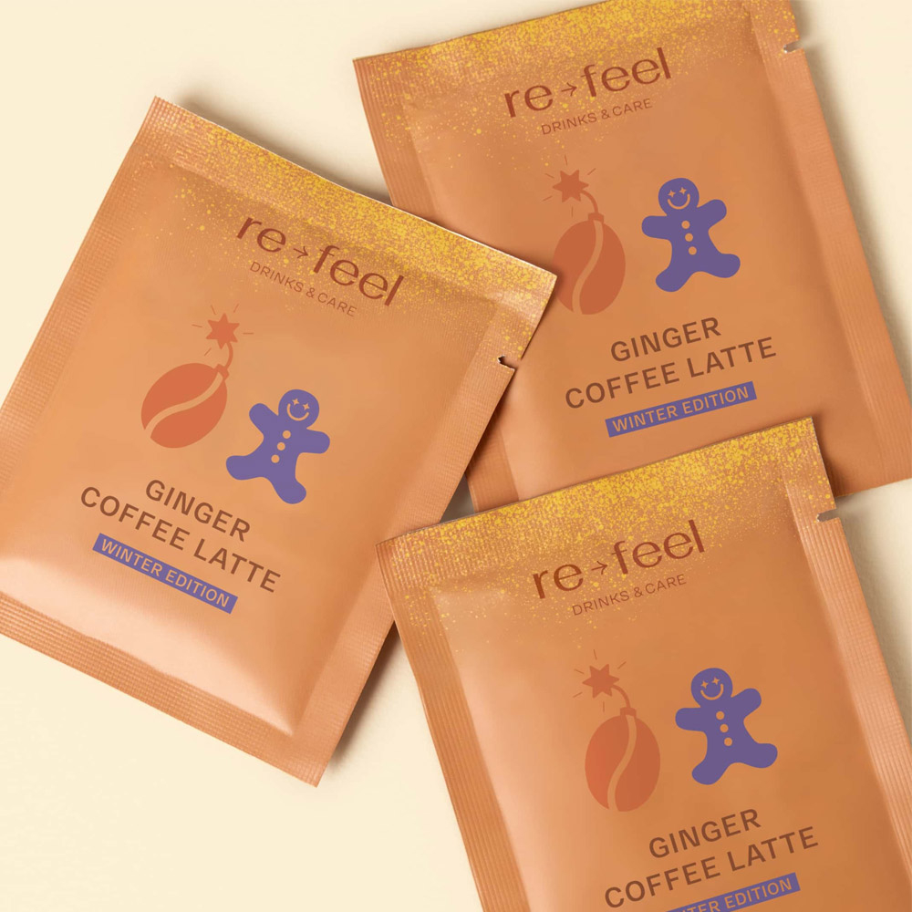 Имбирно-тыквенный кофе латте в саше "re-feel", 1 саше 22 г