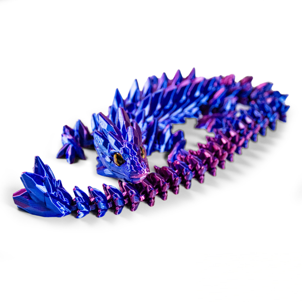 Дракон "каменный" игрушка антистресс, 3D фигурка дракона с глазами, розово-голубой, 45 см.