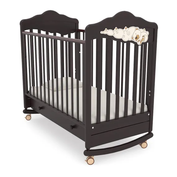 Детская кроватка-качалка Angela Bella Изабель Махагон