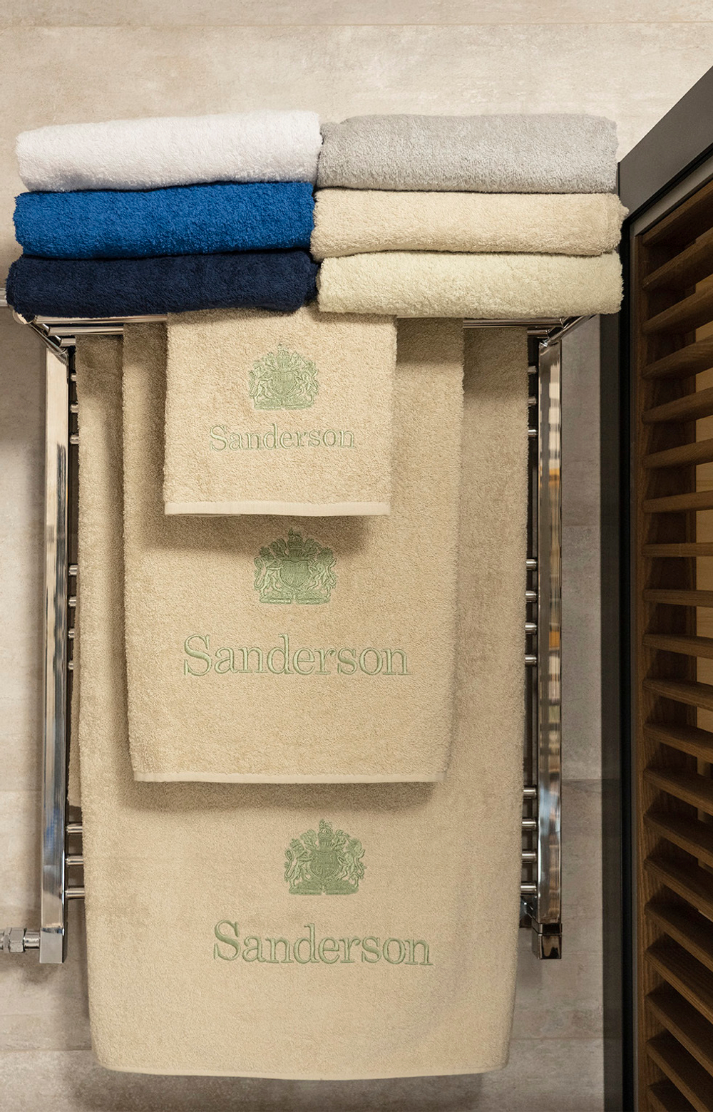 Набор полотенец 3шт Palombella Sanderson Logo Ricamato Эмблема вышита 110 grigio-grigio серый-сверый