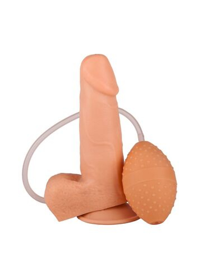 Реалистичный фаллоимитатор на присоске с грушей - 15,5 см. (Цвет: телесный)