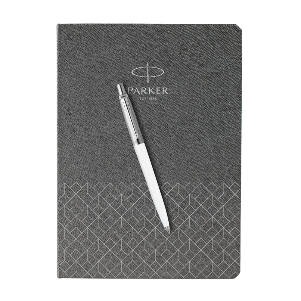 Подарочный набор: Шариковая ручка Parker Jotter + ежедневник, серый