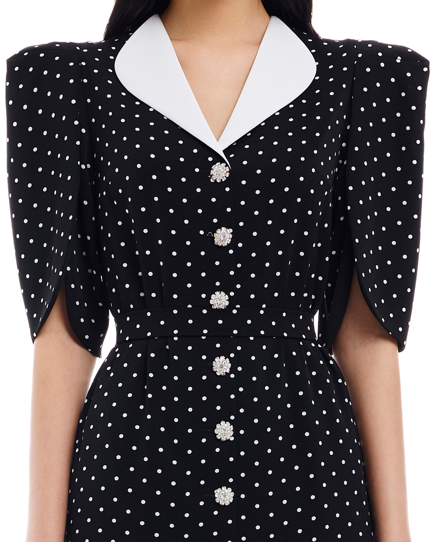 Платье Sillage (Силлаж) черное в белый горошек