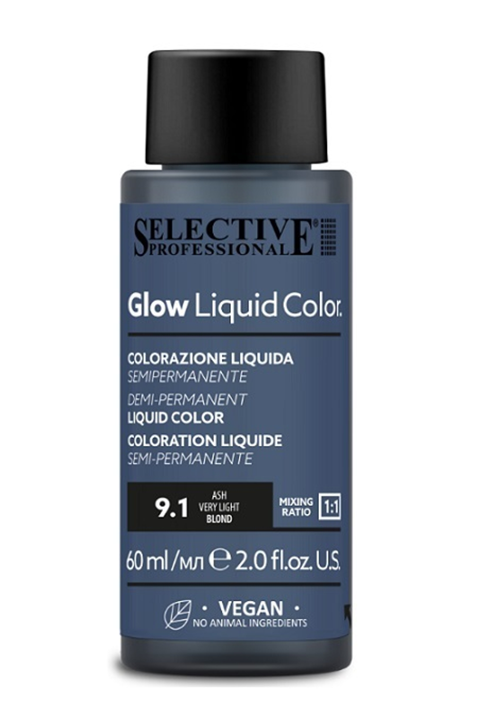 Glow Liquid Color Жидкий тонирующий краситель для волос "Glow Liquid Color", тон 9.1, 60 мл.