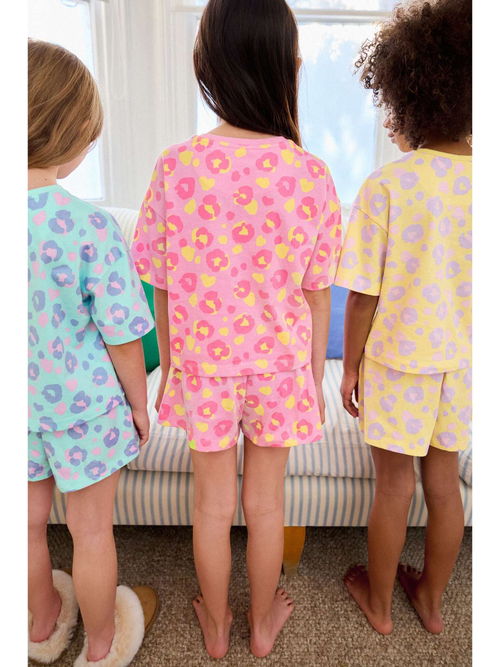 Пижама для девочки Next N59-623, 3 шт., Розовый, Голубой, Светло-желтый