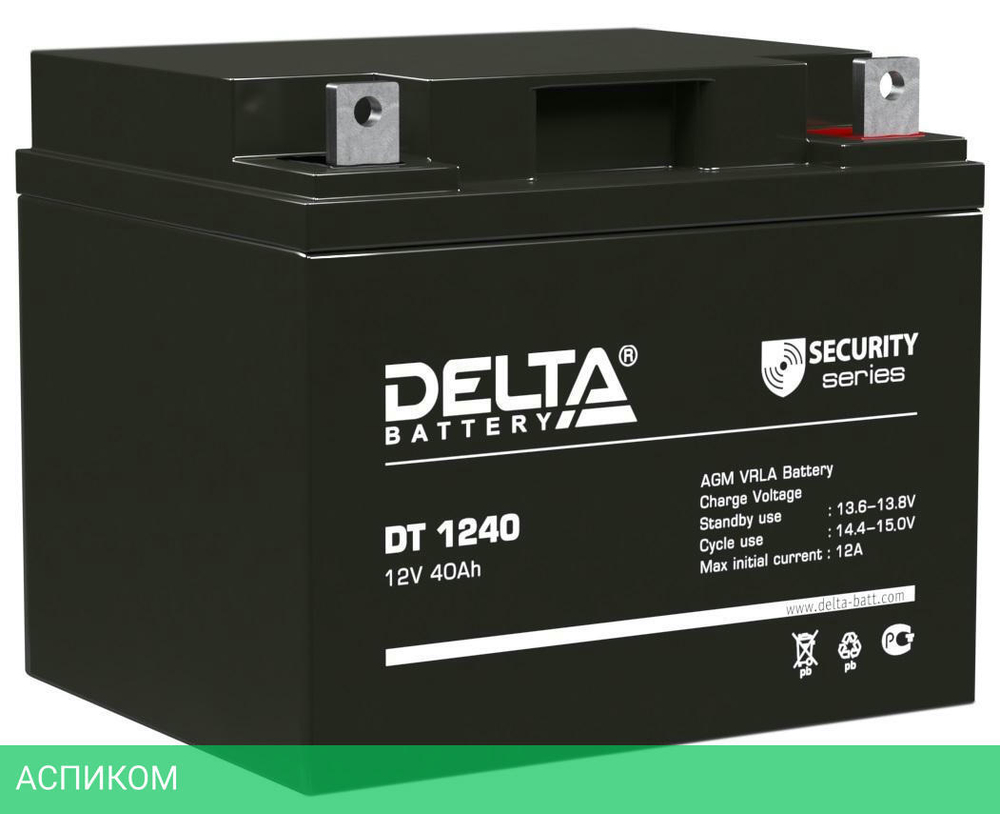 Аккумулятор для ИБП Delta 12V/40Ah (DT 1240)
