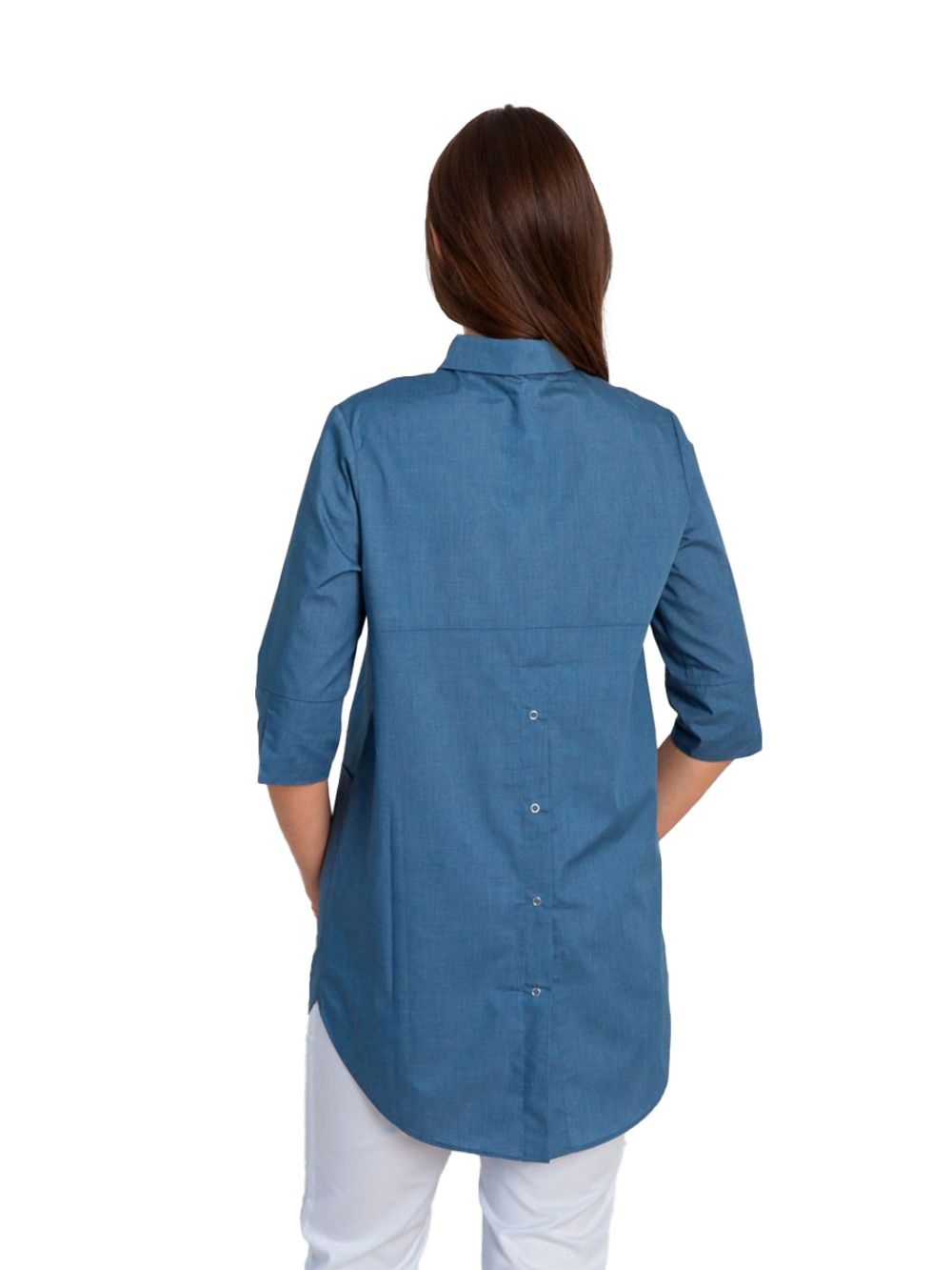 Рубашка медицинская женская White Wears WW150, на кнопках, черный, 50