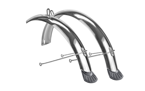 Крылья TRIX 24", комплект переднее/заднее, металлические, с "усами", с брызговиками, хром HD-9