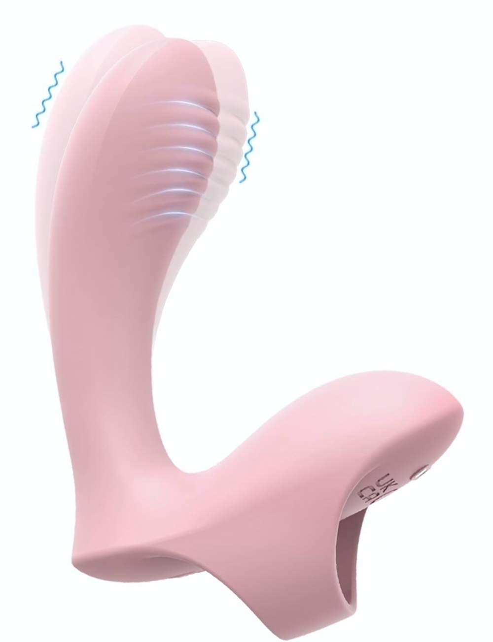 Нежно-розовый вибромассажер с петелькой на палец (Цвет: нежно-розовый)