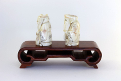 Сет нэцкэ Дзюродзин и Фукурокудзю на подставке