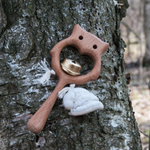 Деревянная погремушка с бубенцом Совушка Леснушки