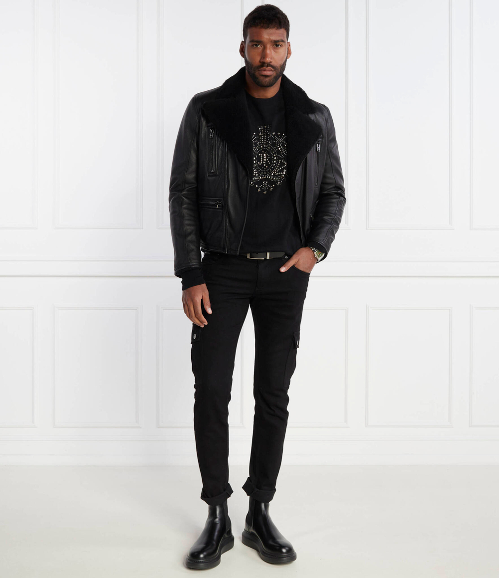 Хлопковый свитер John Richmond - черный(RMA23012MA)