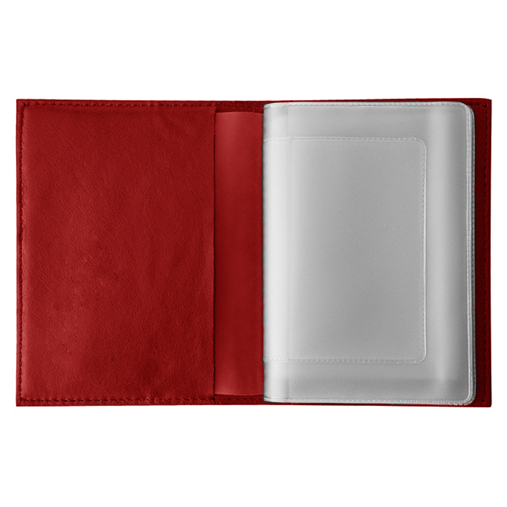 Обложка для автодокументов «Геометрия». Цвет красный