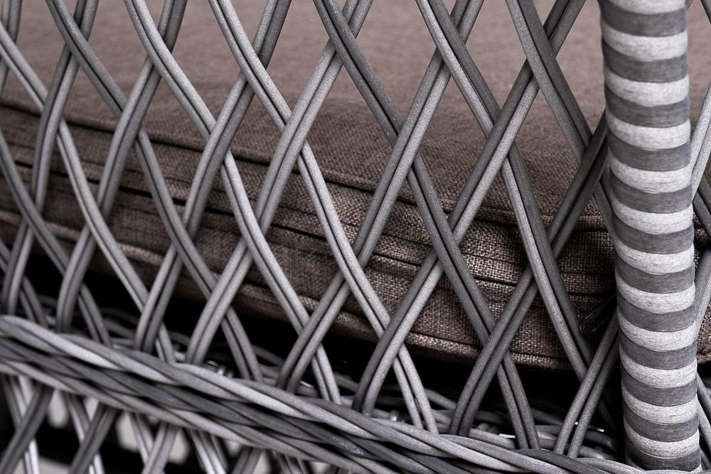 "Катания" обеденная группа плетеная на 6 персон, цвет графит