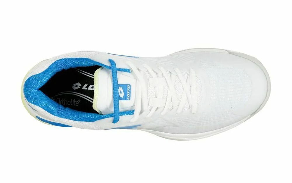 Мужские кроссовки теннисные Lotto Mirage 100 II SPD - all white/dodgers blue/солнечно-лаймовый
