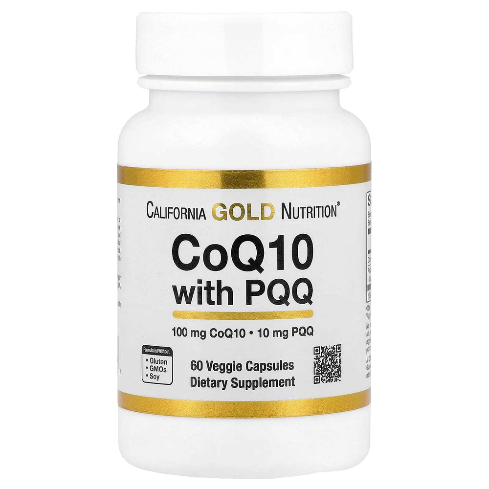 California Gold Nutrition, коэнзим Q10 с PQQ, 60 вегетарианских капсул