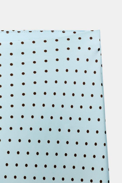 ZARA АТЛАСНАЯ ЮБКА МИДИ, ГОЛУБОЙ