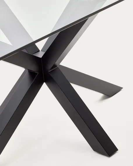 Стол Argo 180x100 см, стекло, черные ножки