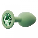Анальная пробка с зеленым кристаллом Gamma, цвет салатовый (CORE) (M)