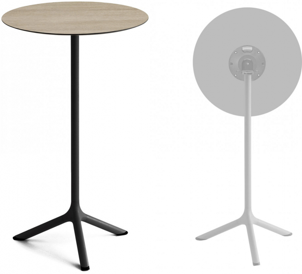 Стол ламинированный барный складной Scab Design Tripe Folding, черный, состаренный дуб тортора