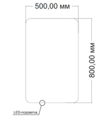 Зеркало LED VLM-3BE5008 500х800 c сенсорным выключателем и диммером
