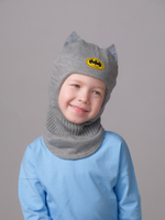 Шлем весенний/осенний вязаный (Пепельный) Бэтмен