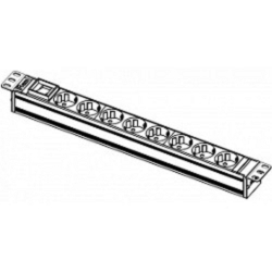 ЦМО Блок розеток Rem-10 без шнура с выкл., 8 Schuko, вход IEC 60320 C14, 10A, алюм., 19" (R-10-8S-V-440-Z)