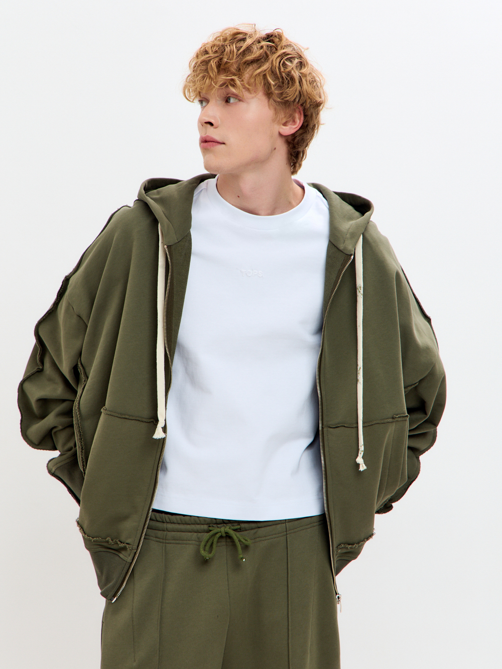 Зип-худи NEVER хаки