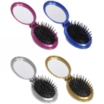 Расческа для волос массажная складная с зеркалом «Beauty Room», овал, узор бабочка, микс 4 цвета, 9*5,5см●