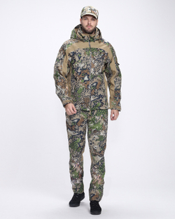Демисезонный Костюм "CHAMELEON PRO" -5 (SoftShell, Forest Green/Beige)