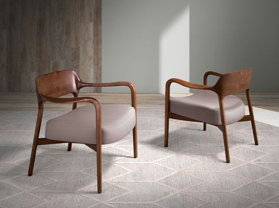 Кресло LC17088 /5082 из экокожи с каркасом из ясеня Испания