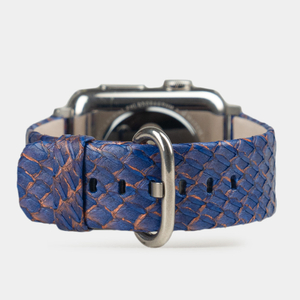 Ремешок для Apple Watch 40/41/42 mm из кожи лосося, цвета сине-оранжевый градиент