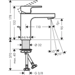 Смеситель для раковины 100, со сливным гарнитуром Hansgrohe Vernis Shape 71561000, хром