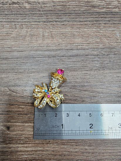 Брошка со стразами Колокольчик