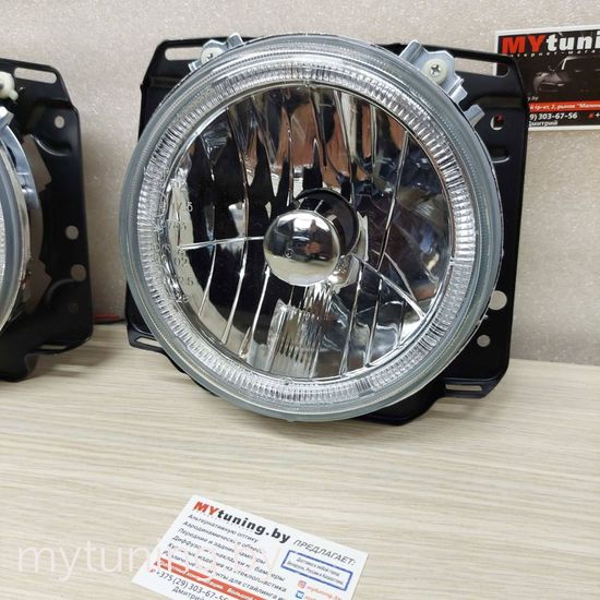 Передние фары внешние VW Golf 2 angel eyes chrome