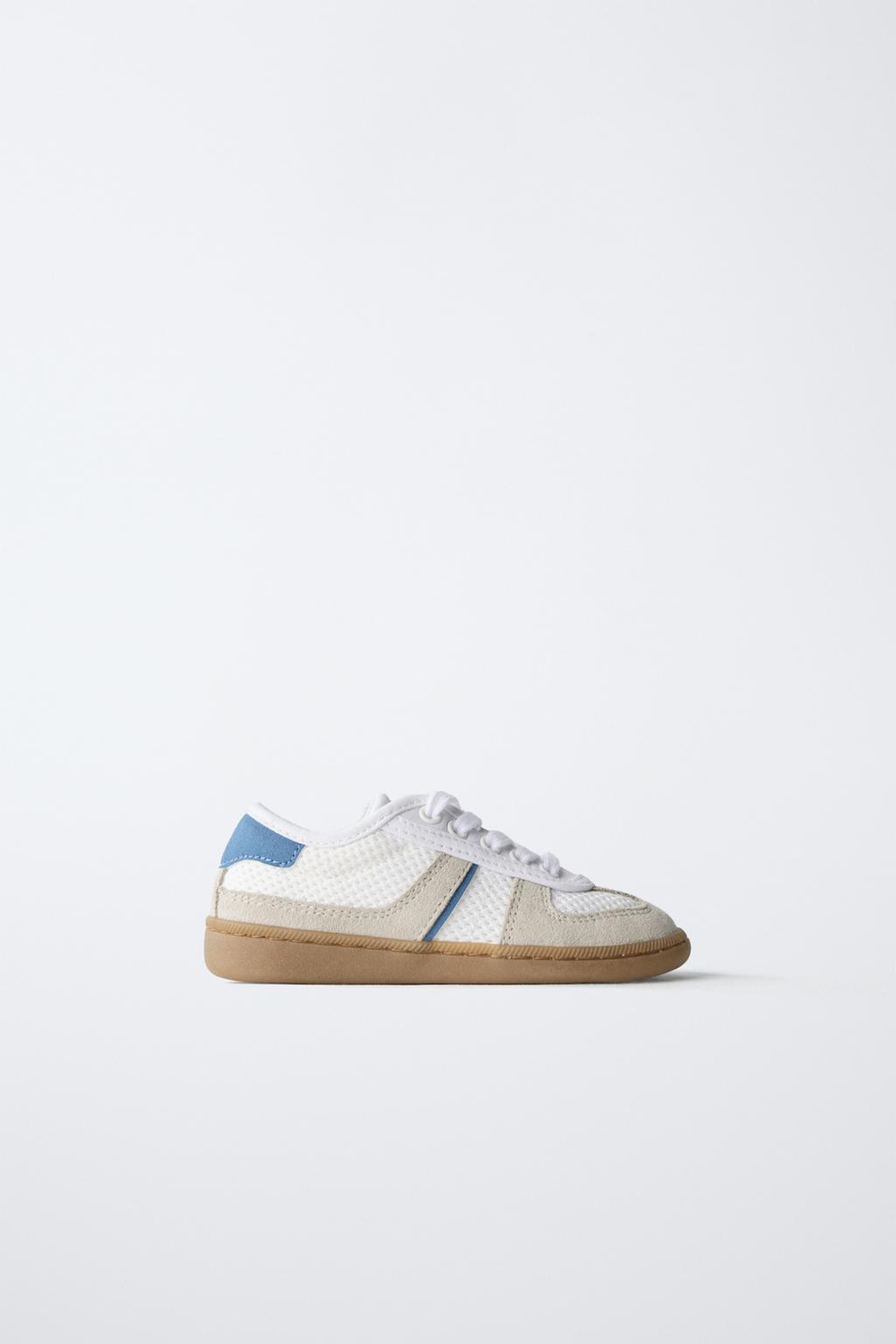 ZARA КРОССОВКИ ИЗ СЕТЧАТОЙ ТКАНИ, БЕЛЫЙ