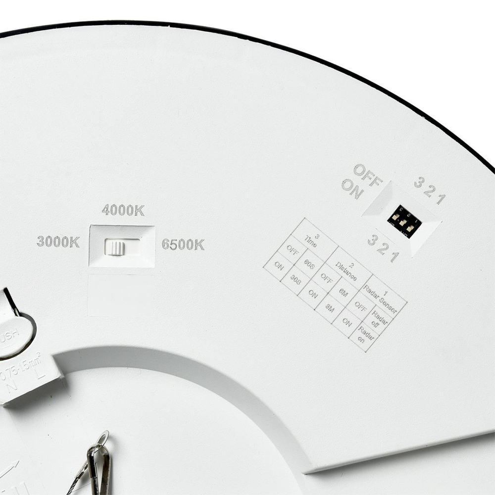 7788/24L MITRA LED SN 000 Светильник пластик/белый/черный LED 24Вт 3000/4000/6500К D300 IP44 CCT/датчик движения NEBULA BLACK