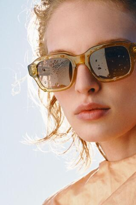 ZARA ПРЯМОУГОЛЬНЫЕ СОЛНЦЕЗАЩИТНЫЕ ОЧКИ, КОРИЧНЕВЫЙ