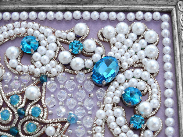 ЖС-13-СГ Набор для вышивания хрустальными камнями Святые Петр и Феврония (голубой)