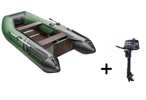 YACHTMAN-280 СК зеленый-черный + PARSUN T 5.0 BMS (комплект лодка + мотор)