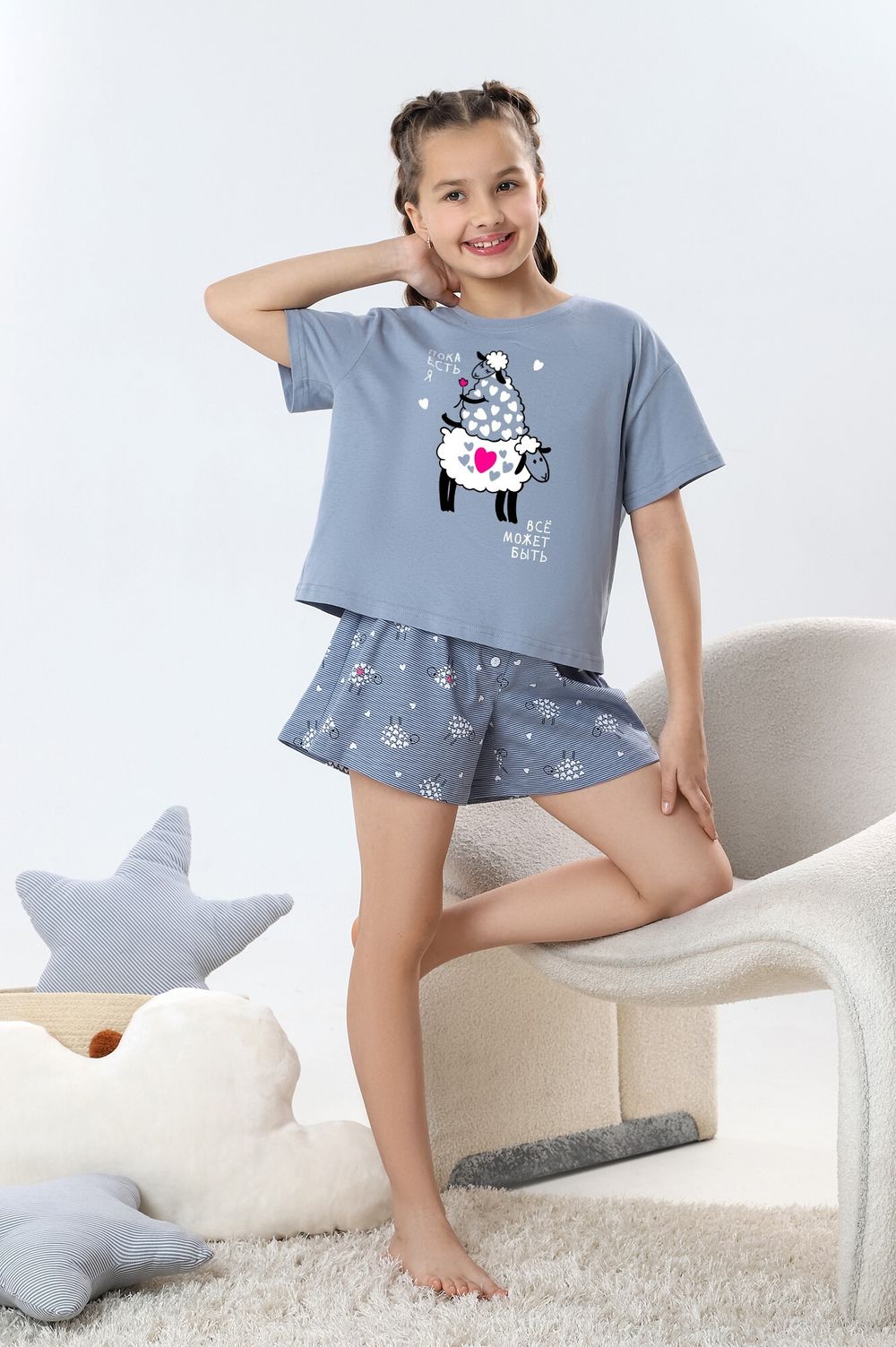 Костюм для девочки Долли-2 Виотекс СЕРЫЙ