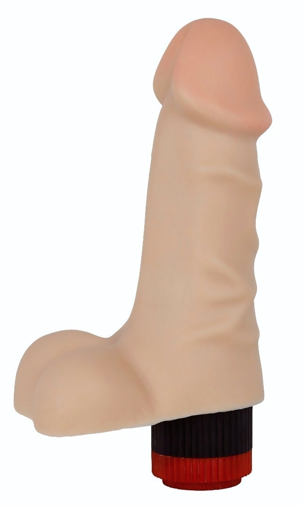 Телесный реалистичный вибратор с мошонкой - 16,5 см. (Цвет: телесный)