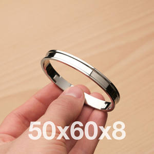 Браслет под вклейку материала, цвет серебро, размеры 50*60*8 мм